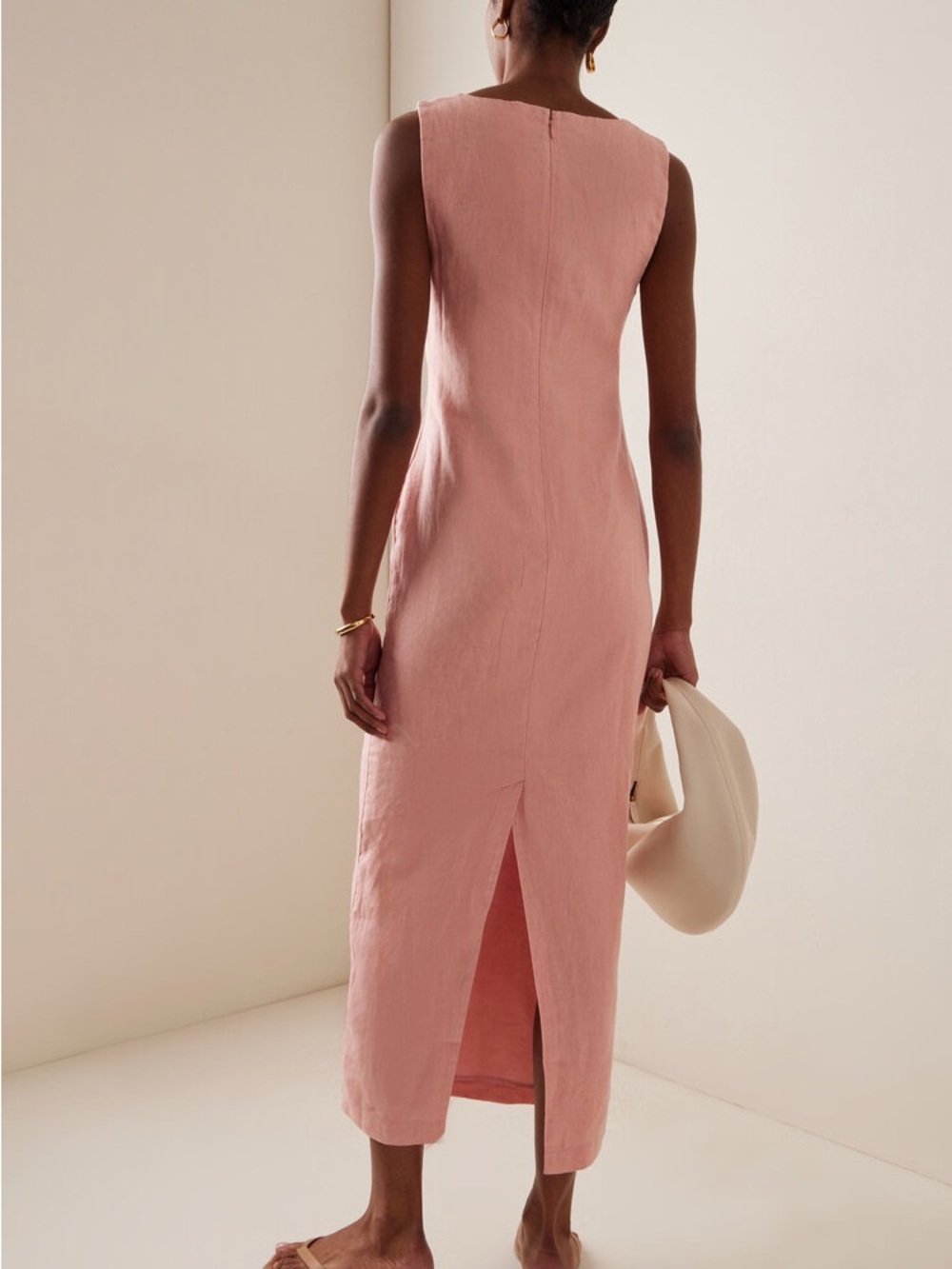 POSSE rare Alice pink midi linen dress small - Picture 5 of 5